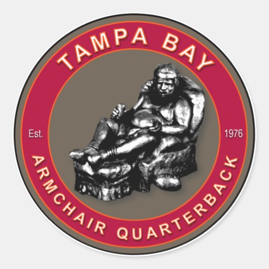 Armstoel Quarterback - Tampa Bay Football Ronde Sticker (Voorkant)