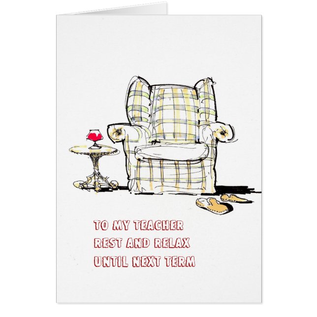 Armstoel Tot mijn leraar rust, ontspan je tot volg (Voorkant)