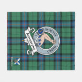 Armstrong Ancient Clan badge Schot Tartan Pset Fleece Deken (Voorkant (Horizontaal))