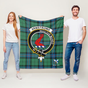 Armstrong Ancient Clan badge Tartan Pset Fleece Deken