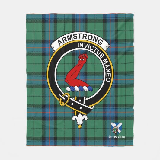 Armstrong Ancient Clan badge Tartan Pset Fleece Deken (Voorkant)