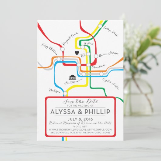 Armstrong bewaart de data save the date (Staand voorkant)