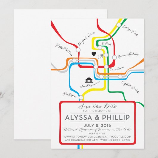 Armstrong bewaart de data save the date (Voorkant / Achterkant)