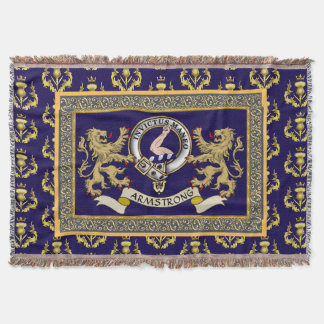 Armstrong Clan Badge Blauw Deken