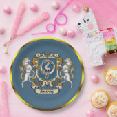 Armstrong Clan Badge Blauw Gepersonaliseerd Papieren Bordje (Feest)