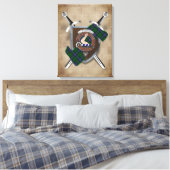 Armstrong Clan badge Crossed Swords Canvas afdrukk (Insitu (Slaapkamer))