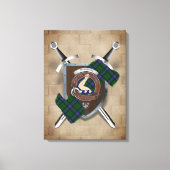Armstrong Clan badge Crossed Swords Canvas afdrukk (Voorkant)