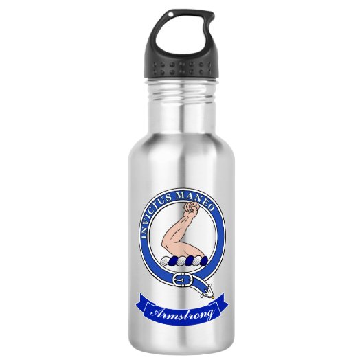 Armstrong Clan Badge Gepersonaliseerd Waterfles (Voorkant)
