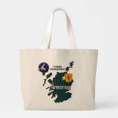 Armstrong Clan Badge & Tartan Map of Scotland Grote Tote Bag (Achterkant)