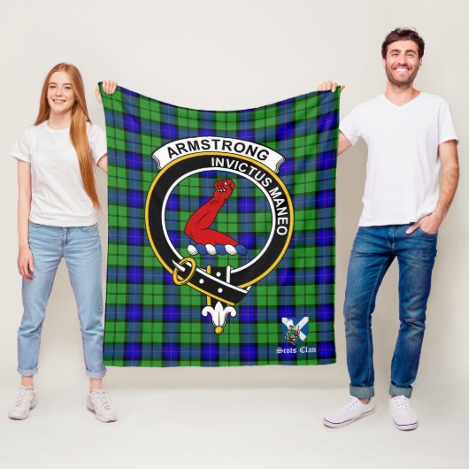 Armstrong Clan Badge Tartan Pset Fleece Deken (In situ)
