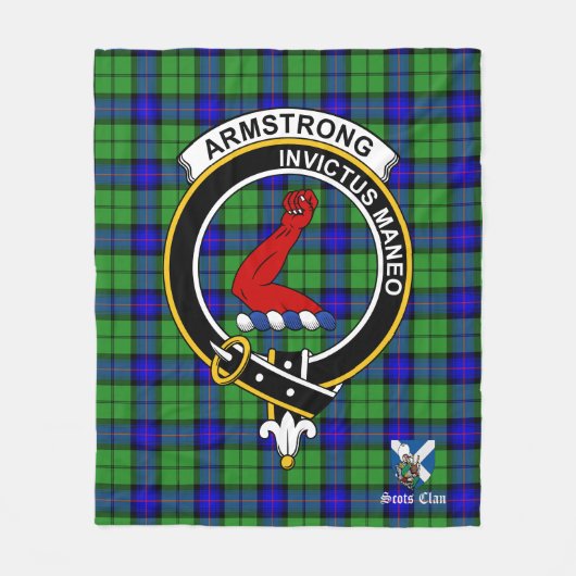 Armstrong Clan Badge Tartan Pset Fleece Deken (Voorkant)