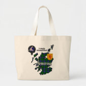Armstrong Clan Badge & Tartan Schotlandkaart Grote Tote Bag (Voorkant)