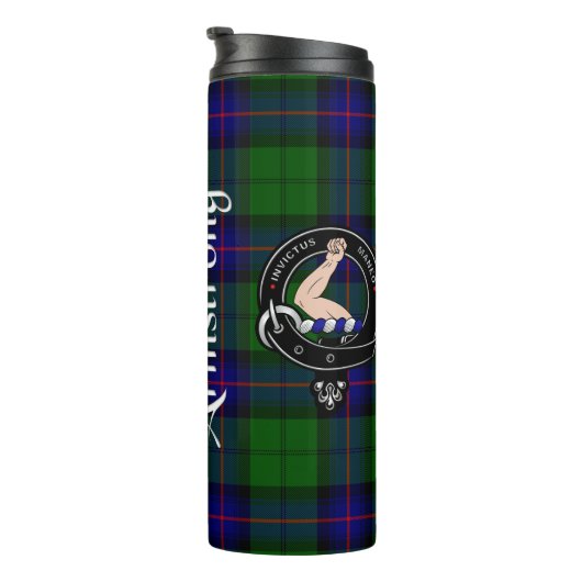 Armstrong Clan Badge & Tartan Thermosbeker (Geroteerd rechts)