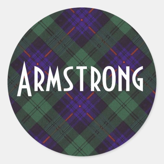 Armstrong clan Plaid Schotse tartan Ronde Sticker (Voorkant)
