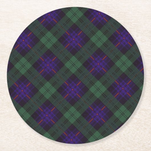 Armstrong clan Pset Scottish tartan Ronde Kartonnen Onderzetter (Voorkant)