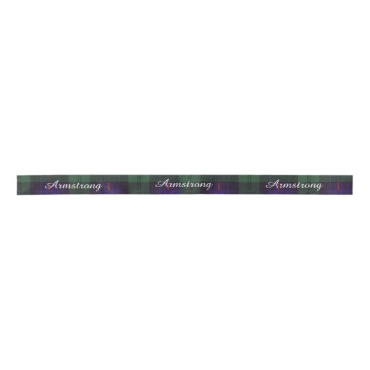 Armstrong clan Pset Scottish tartan Satijnen Lint (Voorkant)