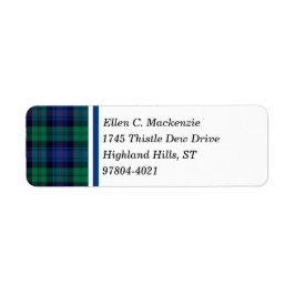 Armstrong Clan Royal Blue en Green Tartan Etiket
