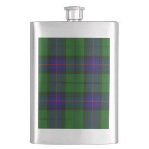 Armstrong clan tartan blue green plaid flacon