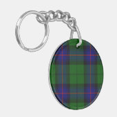 Armstrong clan tartan blue green plaid sleutelhanger (Voorkant Links)