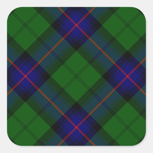 Armstrong clan tartan blue green plaid vierkante sticker (Voorkant)