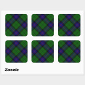 Armstrong clan tartan blue green plaid vierkante sticker (Vel)