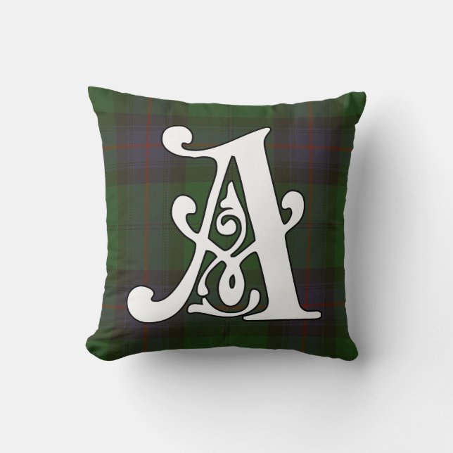 Armstrong Clan Tartan Monogram Kussen (Voorkant)