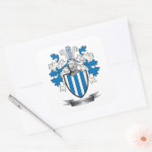 Armstrong Familie Crest Coat of Arms Vierkante Sticker (Envelop)