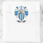 Armstrong Familie Crest Coat of Arms Vierkante Sticker (Tas)