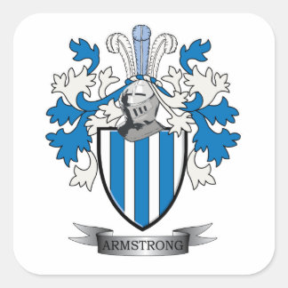 Armstrong Familie Crest Coat of Arms Vierkante Sticker