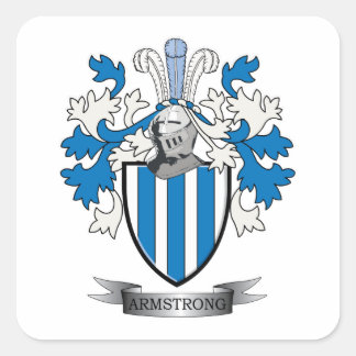 Armstrong Familie Crest Coat of arms Vierkante Sticker