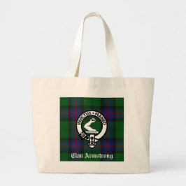 Armstrong Familie Crest & Tartan Canvas tas