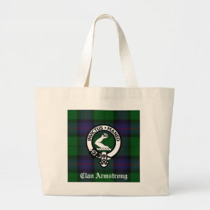 Armstrong Familie Crest & Tartan Canvas tas