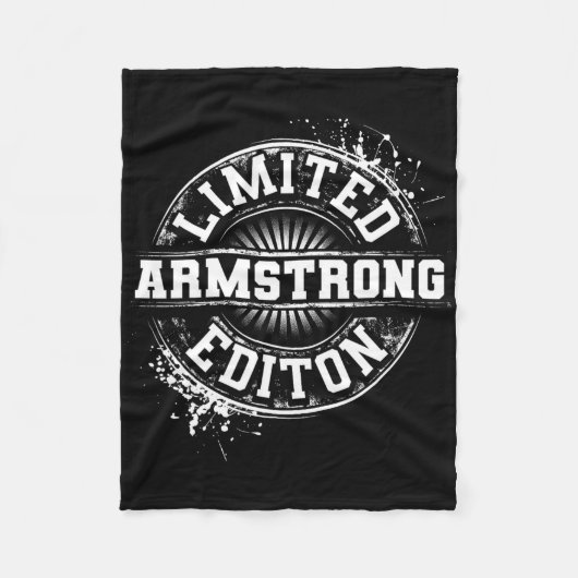 Armstrong Funny Achternaam Familie Boom Verjaardag Fleece Deken (Voorkant)