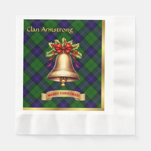 Armstrong gepersonaliseerde Tartan kerst Servet (Voorkant)