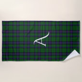Armstrong LAN Tartan Pset Monogram Beach Handdoeke Strandlaken (Voorkant)