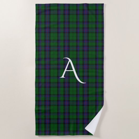 Armstrong LAN Tartan Pset Monogram Beach Handdoeke Strandlaken (Voorkant)