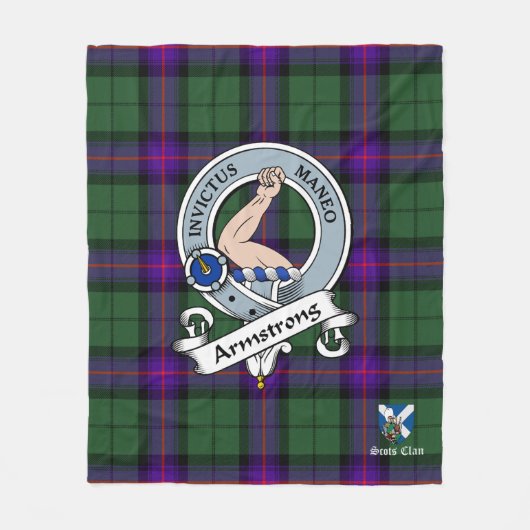Armstrong Modern Clan badge Schot Tartan Pset Fleece Deken (Voorkant)