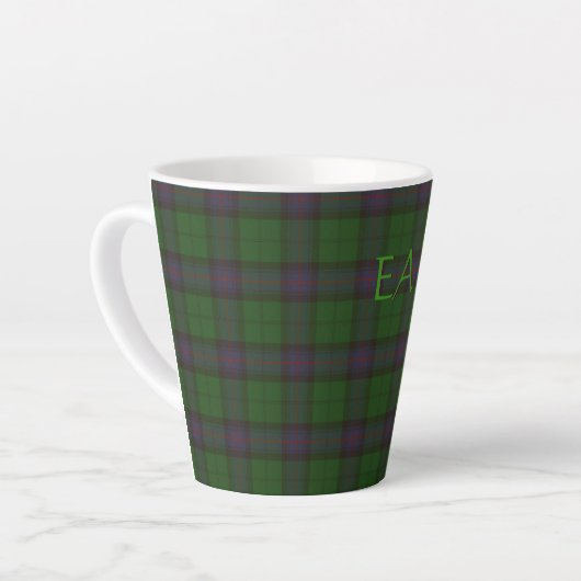 Armstrong Officieel LAN Tartan met uw initialen Latte Mok (Linkerhoek)