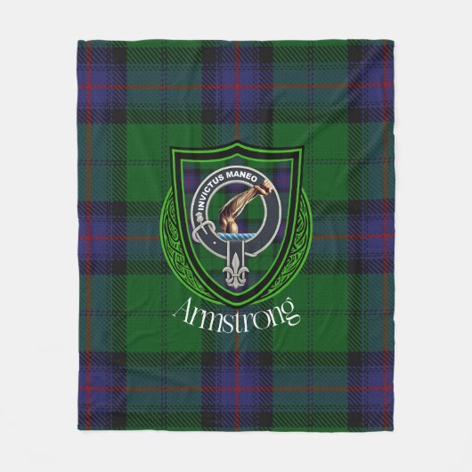 Armstrong Schotse Clan Tartan Crest Fleece Deken (Voorkant)