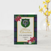Armstrong Schotse Clan Tartan & Crest Kaart (Gele Bloem)