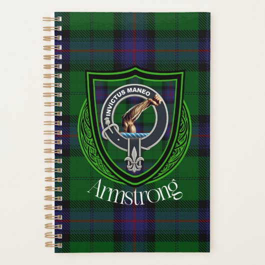 Armstrong Schotse Clan Tartan en Crest Planner (Voorkant)