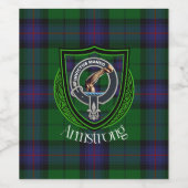 Armstrong Schotse Clan Tartan en Crest Wijn Etiket (Enkel label)