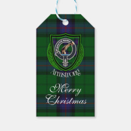 Armstrong Schotse Clan Tartan & Wapen Cadeaulabel