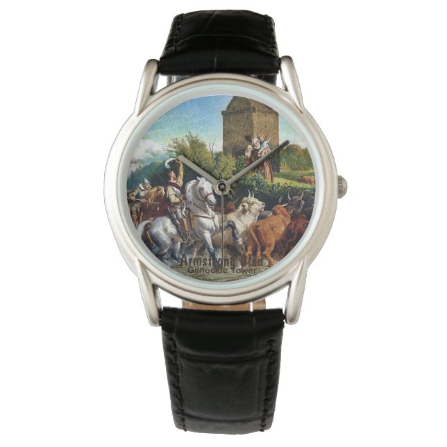 Armstrong Scottish Clan Castle Painting Watch Horloge (Voorkant)