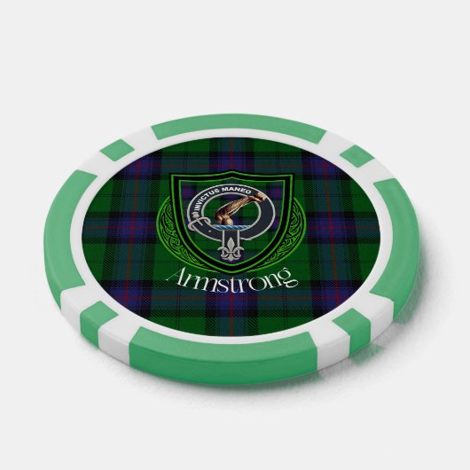 Armstrong Scottish Clan Tartan & Crest Poker Chips (Enkel)