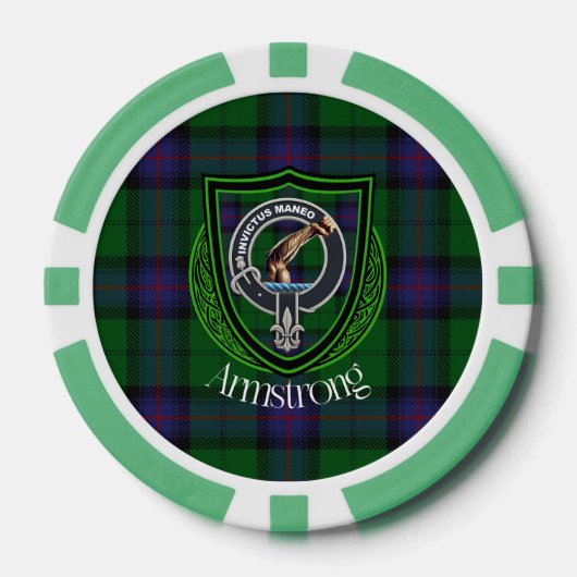 Armstrong Scottish Clan Tartan & Crest Poker Chips (Voorkant)
