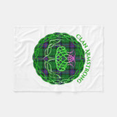 Armstrong Scottish Tartan Celtic Thistle Fleece Deken (Voorkant (Horizontaal))