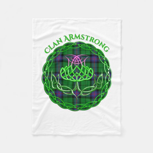Armstrong Scottish Tartan Celtic Thistle Fleece Deken (Voorkant)