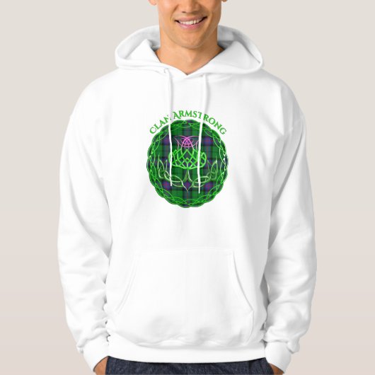 Armstrong Scottish Tartan Celtic Thistle Hoodie (Voorkant)