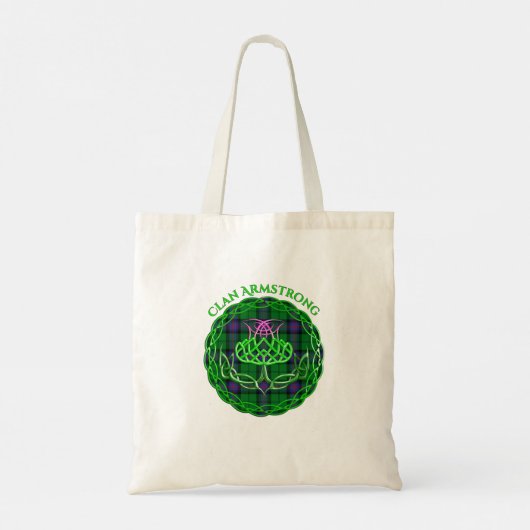 Armstrong Scottish Tartan Celtic Thistle Tote Bag (Achterkant)